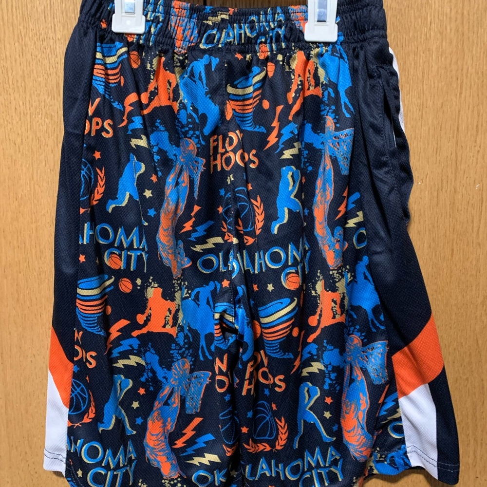 Flow Society shorts. Oklahoma City theme. Youth medium.